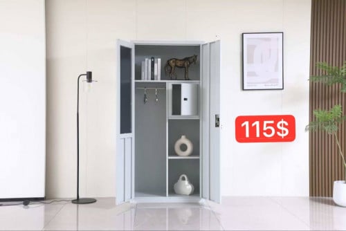 Metal steel mirrored file cabinet