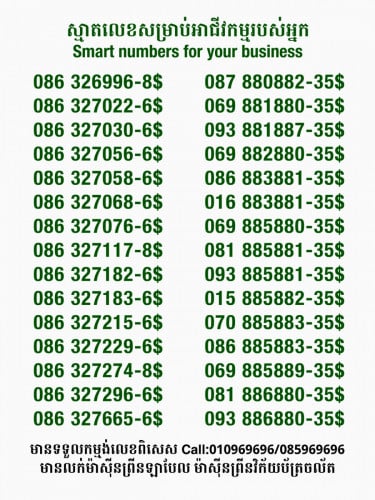 លេខពិសេសសម្រាប់អាជីវកម្ម
