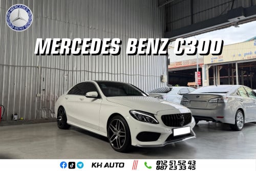 2015 Mercedes-Benz C300 AMG Line គុជ2 មាន Sensor,ភ្លើងខាងក្នុងហ្សុីន 3ពណ៌,កៅអីក្តៅត្រជាក់