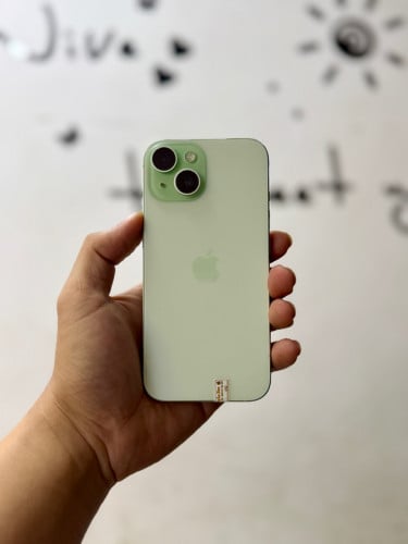 iPhone 15 128G ពណ៌ បៃតង មួយទឹក lock eSIM ប្រើសុីម( សុីម2 )