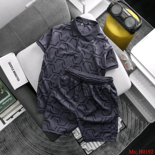 ឈុត ខោ +អាវ ខ្លី សាច់ល្អ ក្រាស់ទន់ត្រជាក់ម៉ូតពណ៌ដូចរូបលេខ ទំហំ M l xl xxl (50kg-90kg)