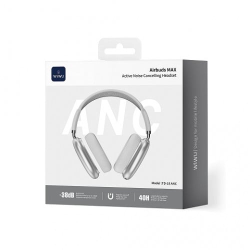 Airbuds MAX Headset TD-18 ANC(Black/Silver) 𝗪𝗶𝘄𝘂 ✅💦𝙋𝙧𝙚𝙢𝙞𝙪𝙢 𝙌𝙪𝙖𝙡𝙞𝙩𝙮 💦