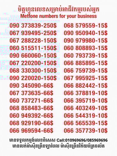 Metfone លេខសម្រាប់អាជីវកម្ម