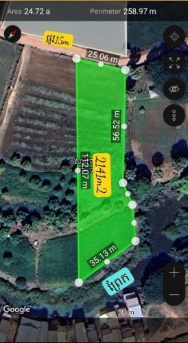 ដីចំការលក់ ទំហំ 24m x 103m