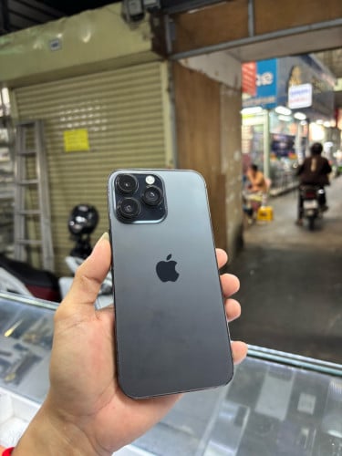 14pro max 128G ZA sim2 ដូរថ្ម និង ខ្នង ថ្ម90%