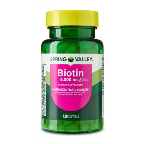 ✨ Biotin USA ពិត 100% 🇺🇸💚 Spring Valley Biotin 5,000mcg