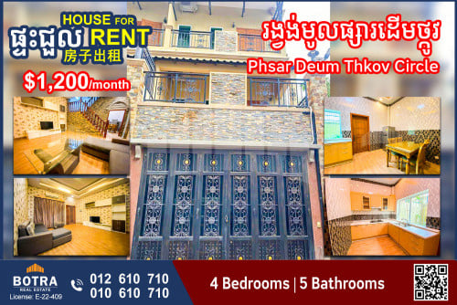House for Rent Phsar Deum Thkov Circle