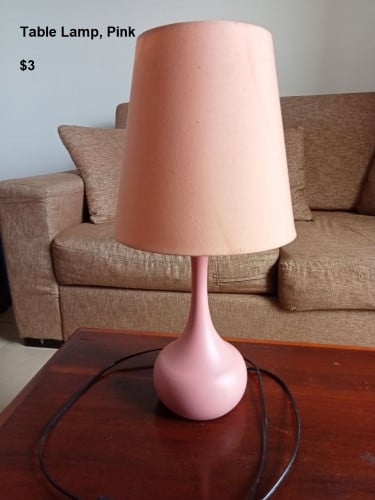 Table lamp. Pink. $3