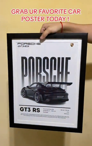 Poster + Frame ទំហំធំខ្នាតA3🖼️ 🏎️🔥