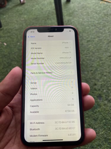 IPhone 11 64G អេក្រង់ថ្មី color ស្អាតថ្ម90% 140$ ទីតាំងភ្នំពេញជិតវេងស្រេង