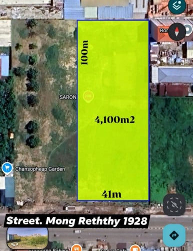 Land 4100m2 st. Mong Reththy for rent