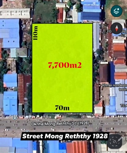 Land 7700m2 st. Mong Reththy1928 for rent