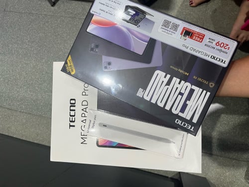Tecno mega pad pro brand new , warranty 1 year free free