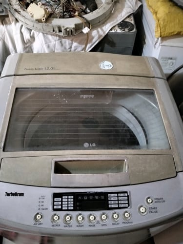 ម៉ាស៊ីនបោកម៉ាក lg 12 គីឡូលក់ម៉ាស៊ីននៅដំណើរការធម្មតាបោកស្អាតតម្លៃ120$