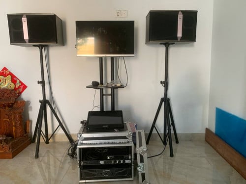 A set of JBL Karaoke sound systems