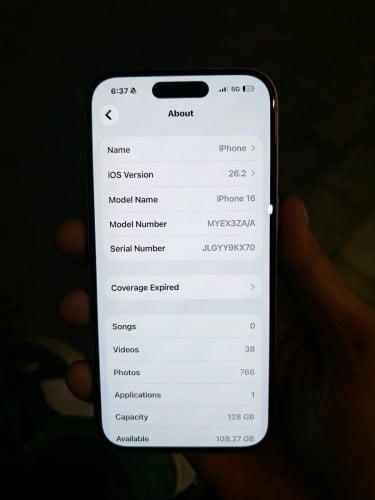 Sell iphone 16 ZA sim2 98%