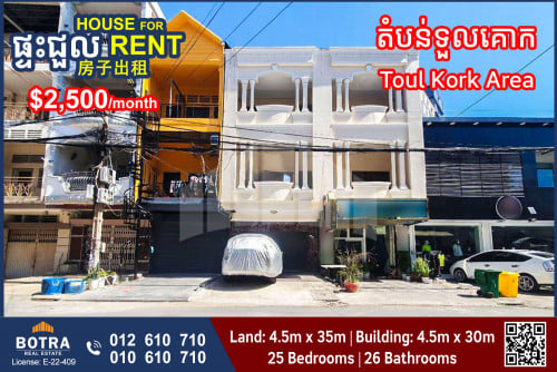 Shophouse for Rent near Toul Kork Market