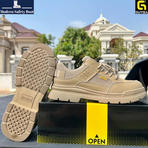 ស្បែកជើងក្បាលដែកបាតដែក / High Quality Safety Shoe With Metal Head And Metal Sole