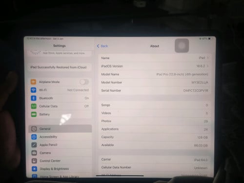 iPad Pro 12.9 128GB Wifi + Sim