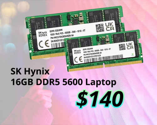 SK Hynix 16GB DDR5 5600MHz, for laptop