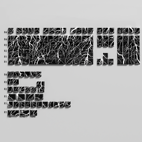 Translucent Thunder keycaps 140keys