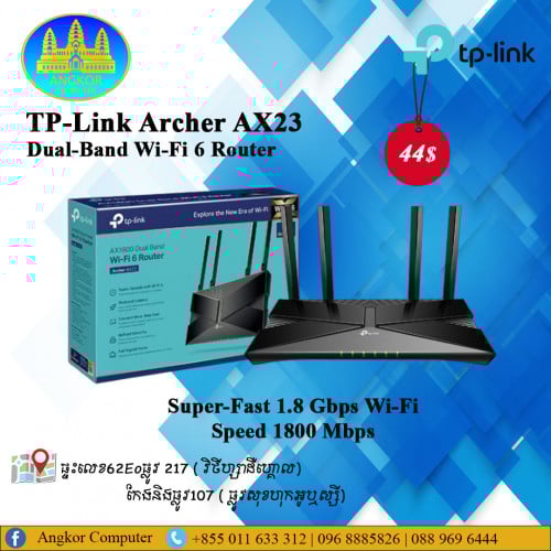 AX1800 Dual Band Wi-Fi 6  Router  TP-Link  Archer AX23 $43