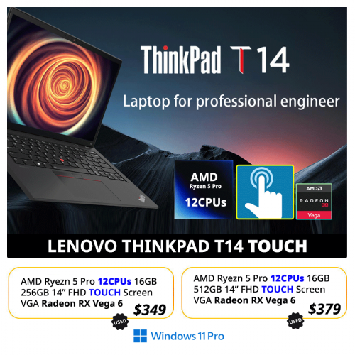 Lenovo Thinkpad T14 / Ryzen 5 Pro 4650U 12CPUs / 14" FHD touch