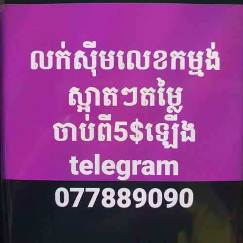 លក់សុីមលេខកម្មង់ស្អាតៗតម្លែ5$ឡើង👍