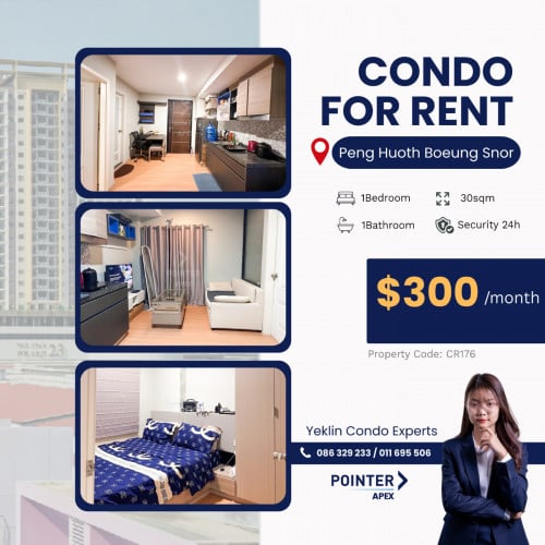 CONDO FOR RENT - PENG HUOTH BOEUNG SNOR, 5min from Koh Norea