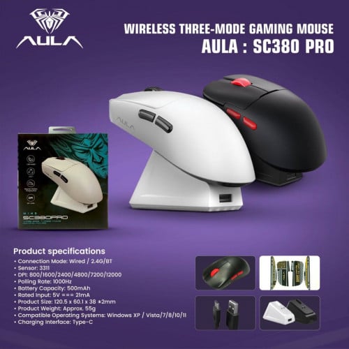 Mouse Wireless Gaming Brand Aula Have Warranty 1Year  អីវ៉ាន់មាននៅក្នុងស្តុក 📩🙏