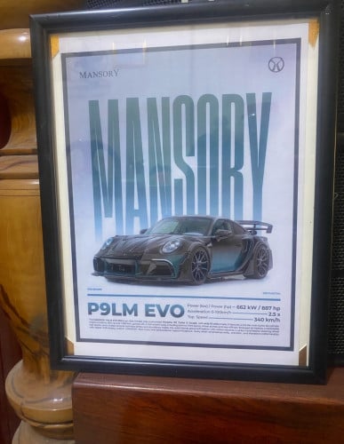 Poster + Frame ទំហំធំខ្នាតA3🖼️ 🏎️🔥Mansory P9LM EVO