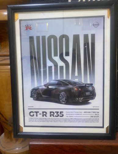 Poster + Frame ទំហំធំខ្នាតA3🖼️ 🏎️🔥Nissan GT-R R35