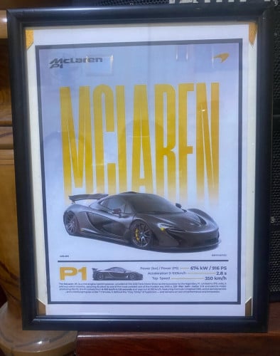 Poster + Frame ទំហំធំខ្នាតA3🖼️ 🏎️🔥Mclaren P1
