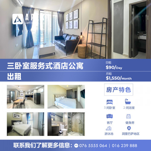 Service Hotel Apartment Three Bedrooms At The Peak For Rent