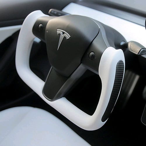 Steering wheel Yoke for Tesla Model-3 Model-Y អាចដំឡើងបានចាប់ពីសេរីឆ្នាំ 2018-2025