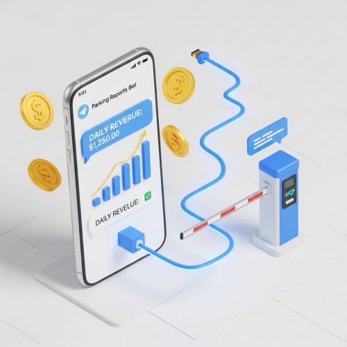 Daily Parking Revenue Report on Telegram via Parking System (Real-Time)