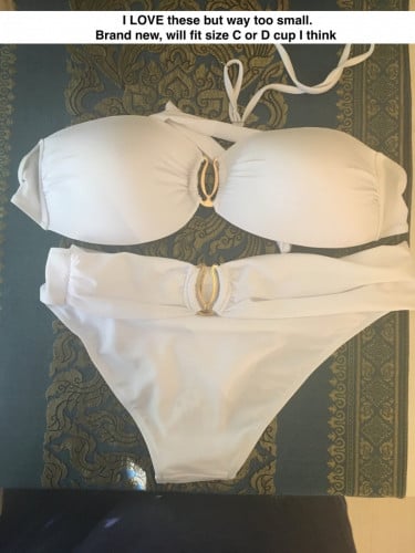 Medium white, brand new bikinis