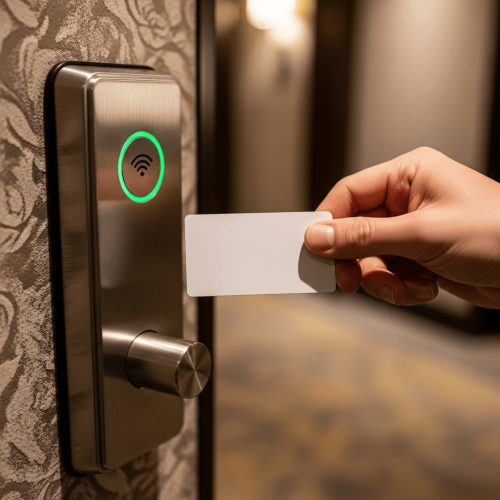 Smart Hotel Access System (Card/Face/QR/Fingerprint) - សោរទ្វារសណ្ឋាគារទំនើប