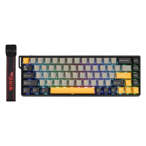 AULA Wired Magnetic Keyboard WIN68HE MAX Black+Grey+Yellow