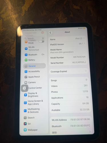 Ipad mini6 64G wifi only