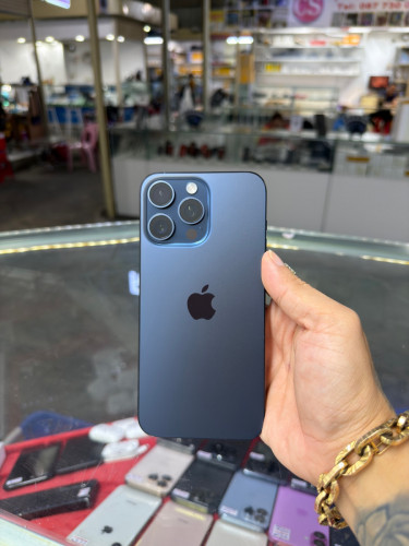 iPhone 15 Pro Max ZA/A Blue Sim2 HD256GB Phone Condition 98% 🔋90% , ម៉ាស៊ីនហ្សីន