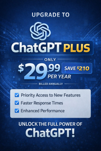 Chat GPT Plus មួយឆ្នាំ 29.99$
