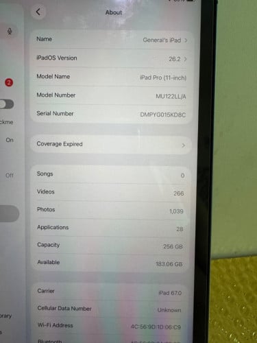 Ipad pro11 2018 sim&wifi 256