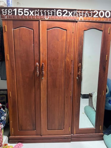 🪟ទូ ខោអាវ ឈើធ្នង់លាយបេង