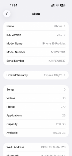 ចងលក់iPhone 16 Pro max សំណុំzin ស្អាត់99.99%