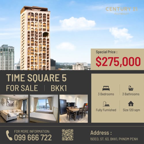 38th Floors 3-Bedrooms TIME SQUARE 5 for Sale!