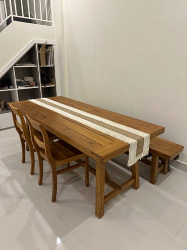 London Dining Table set- ឈុតតុញ៊ាំបាយឡុនដុងឈើ