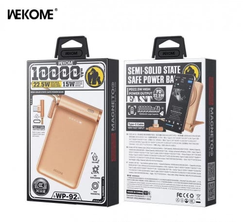 WEKOME Semi-Solid State Safe Magnetic Power Bank 10000mAh(22.5W)