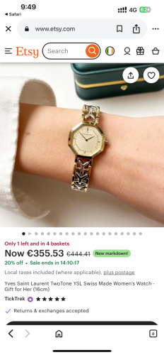 Ysl vintage lady watches