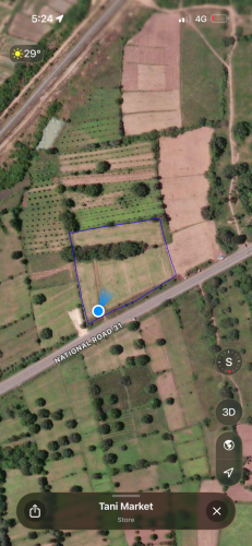 ដីលក់ ជាប់ផ្លូវជាតិហួសផ្សាតានីបន្តិច